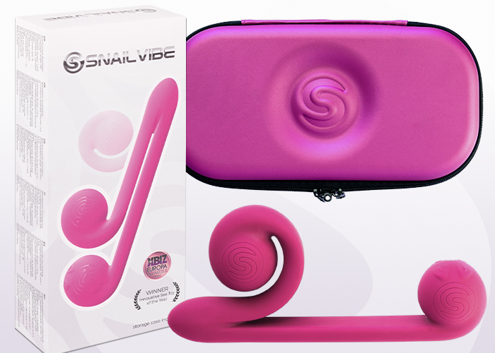 Flexible duo vibrator “Snail Vibe” for synchronised orgasms